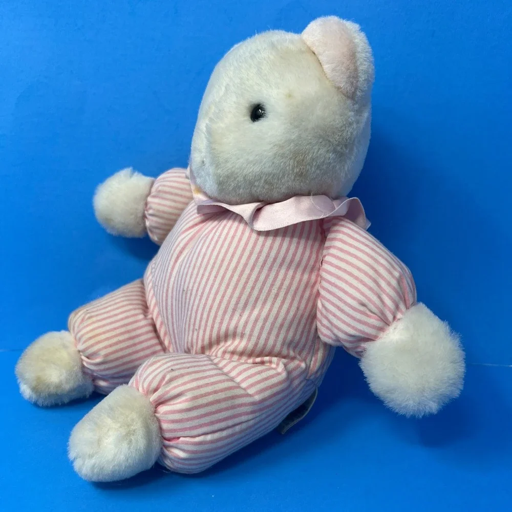 Eden Circus Clown Musical Windup Bear 8 Pink Striped Pajamas‎ Its A Small World